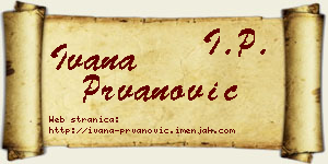 Ivana Prvanović vizit kartica